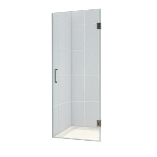 DreamLine Unidoor 27 in to 27 in Brushed Nickel Frameless Hinged Shower Door
