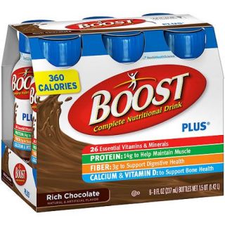 Boost PLUS Rich Chocolate Complete Nutritional Drinks, 8 fl oz, 6 count