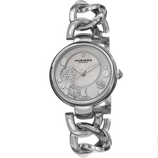 Akribos XXIV Womens Quartz Diamond Accented Twist Chain Watch