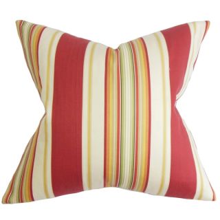 Safavieh Stripes 18 inch Red/ Brown Decorative Pillows (Set of 2)