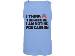 Election 2016 I Think Therefore Carson Carolina Blue Adult Tank Top