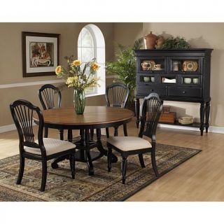 Hillsdale Furniture Wilshire 5 piece Round Dining Set with Side Chairs in Rubbe   6548224