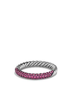David Yurman Petite Pav Ring with Pink Sapphires