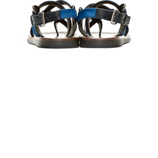 Lanvin Blue Criss Cross Strap Sandals