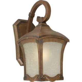 Talista 1 Light Outdoor Rustic Sienna Lantern with Umber Linen Glass Panels CLI FRT1814 01 41