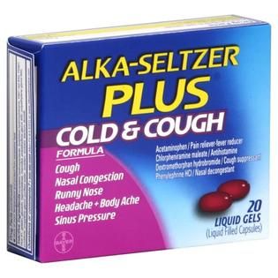 Alka Seltzer Plus Cold & Cough Formula Liquid Filled Capsules, 20