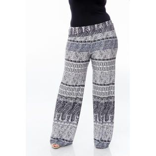 White Mark Plus Size Printed Palazzo Pants   Clothing, Shoes & Jewelry