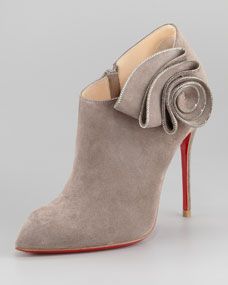 Christian Louboutin Mrs. Baba Suede Red Sole Bootie