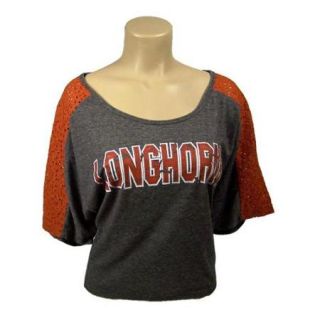 Texas Longhorns Official NCAA Large (Sz. 10 12) Light Lace Raglan Shirt by Glitter Gear