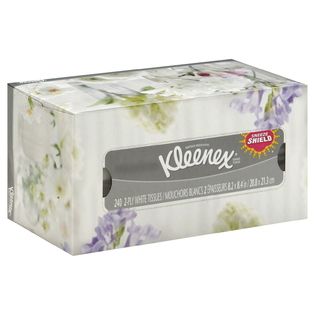 Kleenex  Tissues, White, Vases Pewter, 2 Ply, 240 tissues