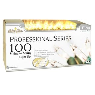 Set of 2, 100 ct professional series mini light set, clear w/ green