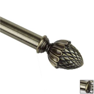 Rod Desyne 66 in to 120 in Antique Brass Metal Single Curtain Rod