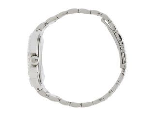 isaac mizrahi new york crystal case roman brushed polished bracelet watch silver