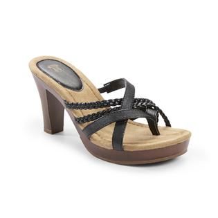 Route 66 Womens Zara Black Wedge Sandal   Clothing, Shoes & Jewelry