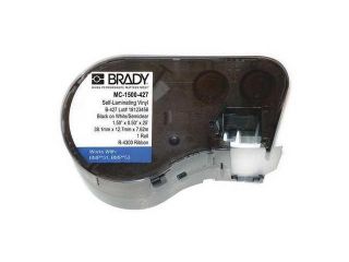 BRADY MC 1500 427 Label Cartridge, Black/White/Clear