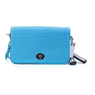 Coach Legacy Blue Perforated Leather Penelope Shoulder Purse