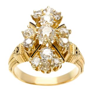 Pre owned 18k White Gold 1 1/2ct TDW Diamond Estate Cluster Ring (H I