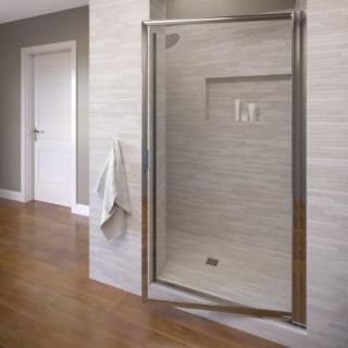 Basco Deluxe 29 in. x 63 1/2 in. Framed Pivot Shower Door in Silver 100 5CL