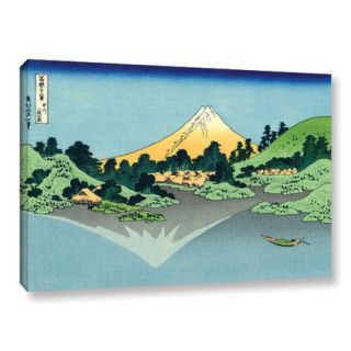 ArtWall The Fuji Reflects In Lake Kawaguchi, Seen From The Misaka Pass In The Kai Province by Katsushika Hokusai Painting Print on Gallery Wrapped Canvas
