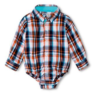 Cutee® Newborn Boys Plaid Shirtzie®   Orange/Blue