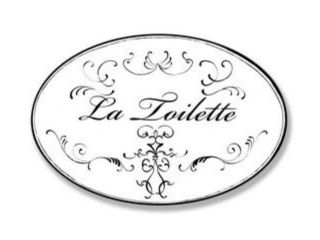 Stupell Industries WRP 820 La Toilette White with Black Oval Wall Plaque