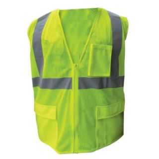 Enguard Size 2X Large Lime ANSI Class 2 Poly Mesh Safety Vest with 2 in. Silver Striping SV 530Z 2XL