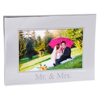 Mr. & Mrs. Wedding Beaded Silver Frame
