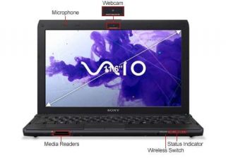Sony VAIO VPCYB35KX/B Laptop Computer   AMD Dual Core E 450 1.65GHz, 4GB DDR3, 500GB HDD, 11.6 Display, Windows 7 Home Premium 32 bit, Black