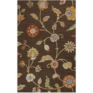 2' x 3' Breezy Garden Olive Green and Brown Hand Tufted Area Throw Rug