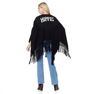 Lyric Culture "Hippie" Woven Poncho Sweater   7890615