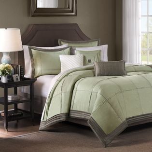 Madison Classics Brookfield King 7 pieces Comforter Set in Sage Color