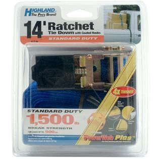 Highland 14 Foot Ratchet Tie Down   Standard Duty, 1500lb   Automotive