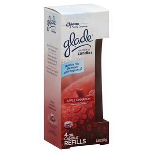 Glade Scented Oil Candles, Apple Cinnamon, 4 refills [2 oz (57 g