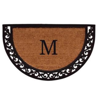 Ornate Scroll Monogram Doormat (2'x3') Letter M