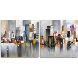 'Reflections on the Water' Original Painting on Canvas   Set of 2