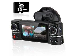 inDigi® NEW! 2.7" TFT LCD DashCam Dual Camera Rotated Lens Car DVR Recorder AKA BlackBox