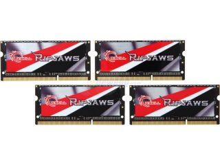 G.SKILL Ripjaws 32GB (4 x 8G) 204 Pin DDR3 SO DIMM DDR3L 1333 (PC3L 10600) Laptop Memory Model F3 1333C9Q 32GRSL