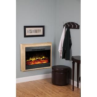 Heat Surge  Portrait Wall Mounted Electric Fireplace   Light Oak