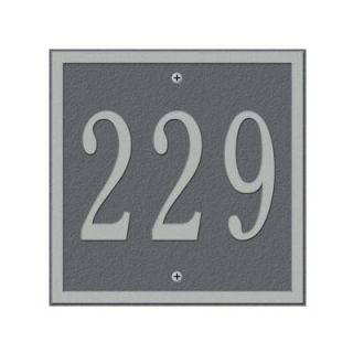 Whitehall Products Square Petite Wall 1 Line Address Plaque   Pewter/Silver 2109PS