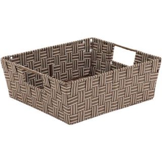 Simplify Striped Woven Strap Shelf Tote with Open Handles