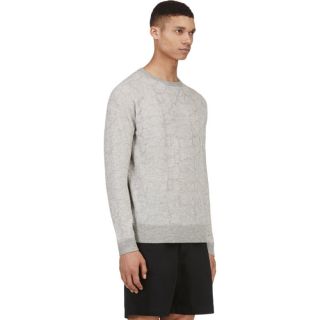 Richard Nicoll Grey Cashmere Python Sweater