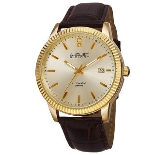 August Steiner Mens Diamond Gold Dial Automatic Watch   13446490