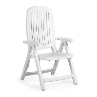Nardi  Salina Commercial Grade 5 Position Folding Chairs, White, 2/pk