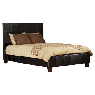 Chocolate Leather King size Low Profile Panel Bed  