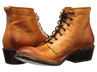 Frye Carson Lace Up Cognac Washed Antique Pull Up