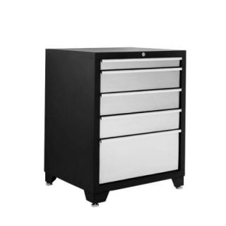 NewAge Products Pro Stainless Steel Series 35 in. H x 28 in. W x 24 in. D 5 Drawer Tool Chest in Silver 31705