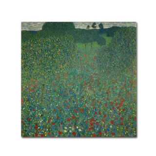 Trademark Fine Art Field of Poppies 1907 by Gustav Klimt Painting