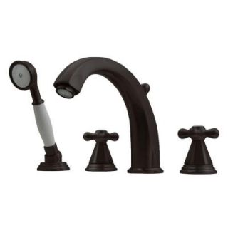 Whitehaus Collection Blairhaus Truman 2 Handle Deck Mount Roman Tub Faucet with Handshower in Oil Rubbed Bronze 514.443ORB