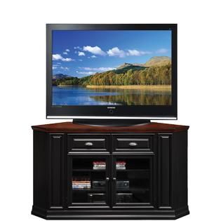 Leick  Riley Holliday 62 Corner TV Stand/Tall   Black and Cherry