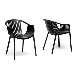 Baxton Studio Grafton Black Plastic Stackable Modern Dining Chair  Set
